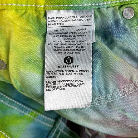 Signature by Levi Strauss Mid Rise Skinny Crop Jeans 8 Tie Dye Distressed Y2K - Picture 10 of 14